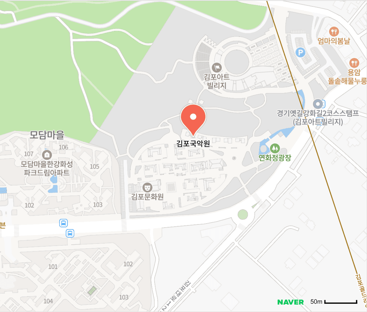 김포국악원 약도