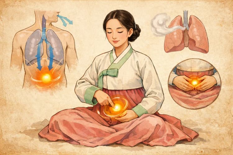 단전을 설명하는 일러스트